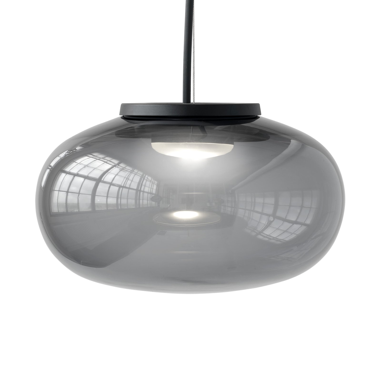 Karl-Johan Taklampa Ø230 Smoked Glass - New Works