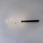 Garda 3 wall light, black, metal, glass, 3-bulb