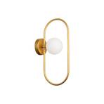 Fancy wall light, glass lampshade, gold