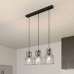 Hanglamp Aria 3-lamps helder/zwart/chroom