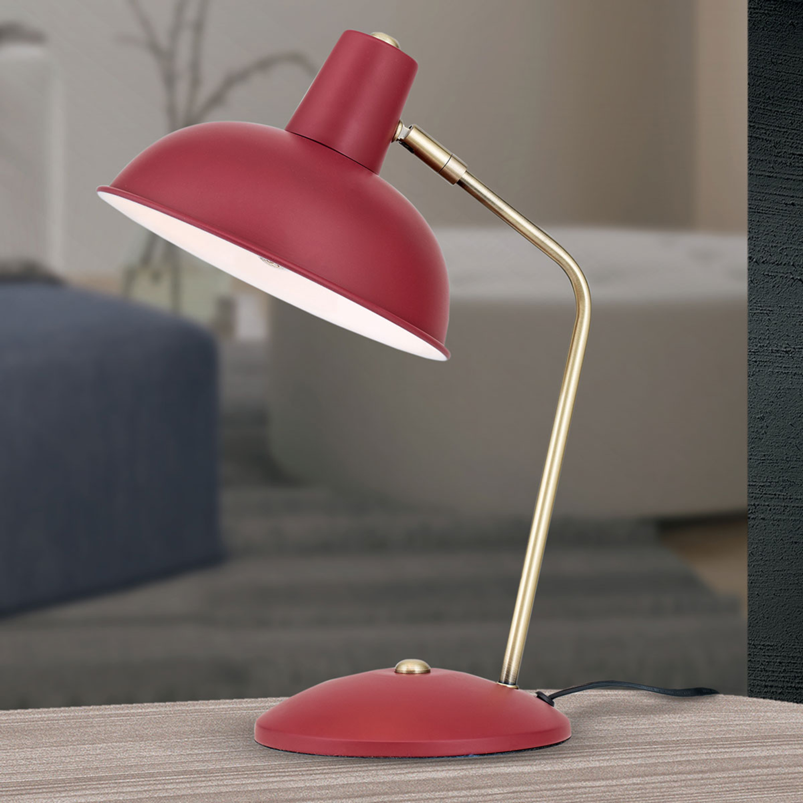 Look vintage - lampada da tavolo Fedra rosso