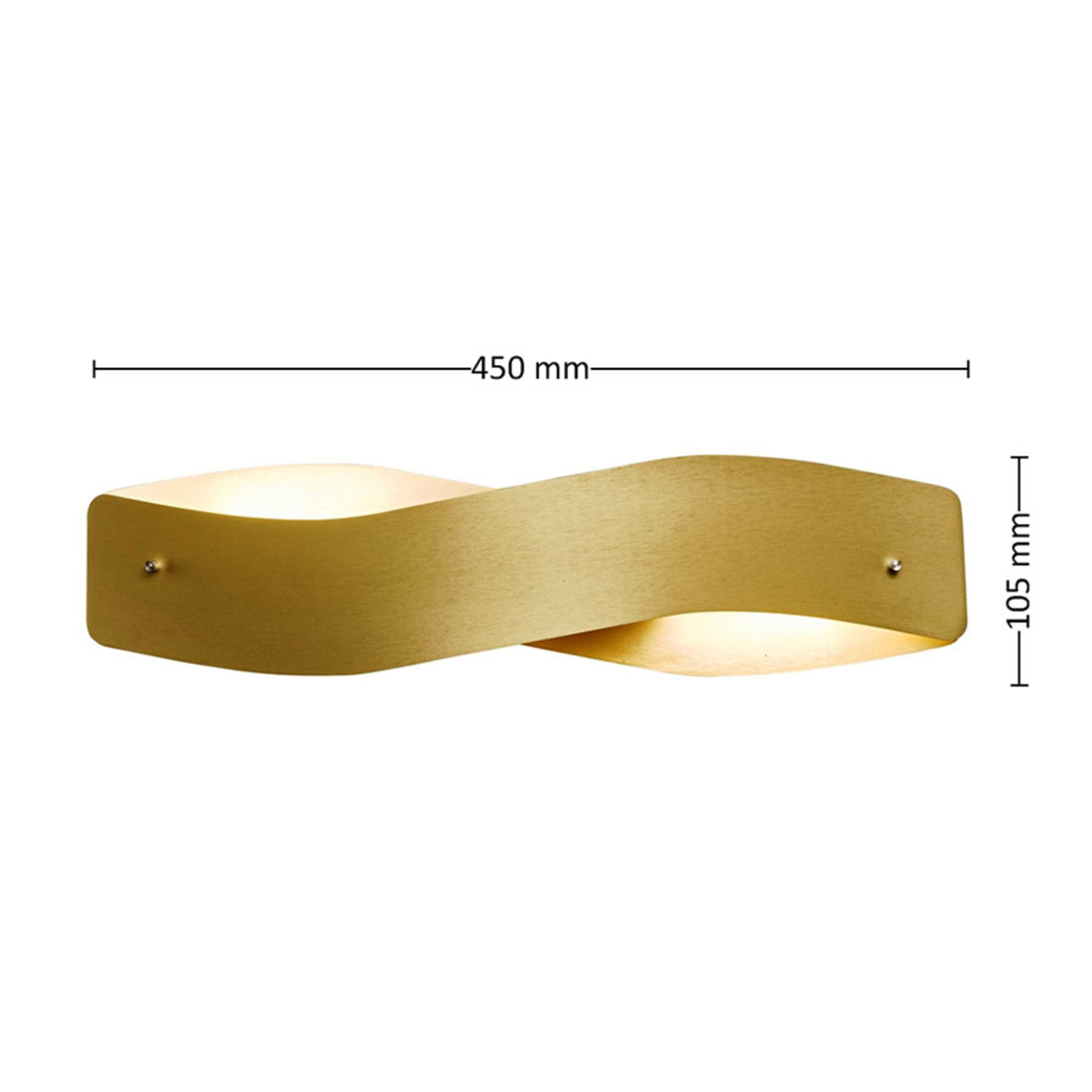 Quitani LED wall lamp Lian, brass-coloured