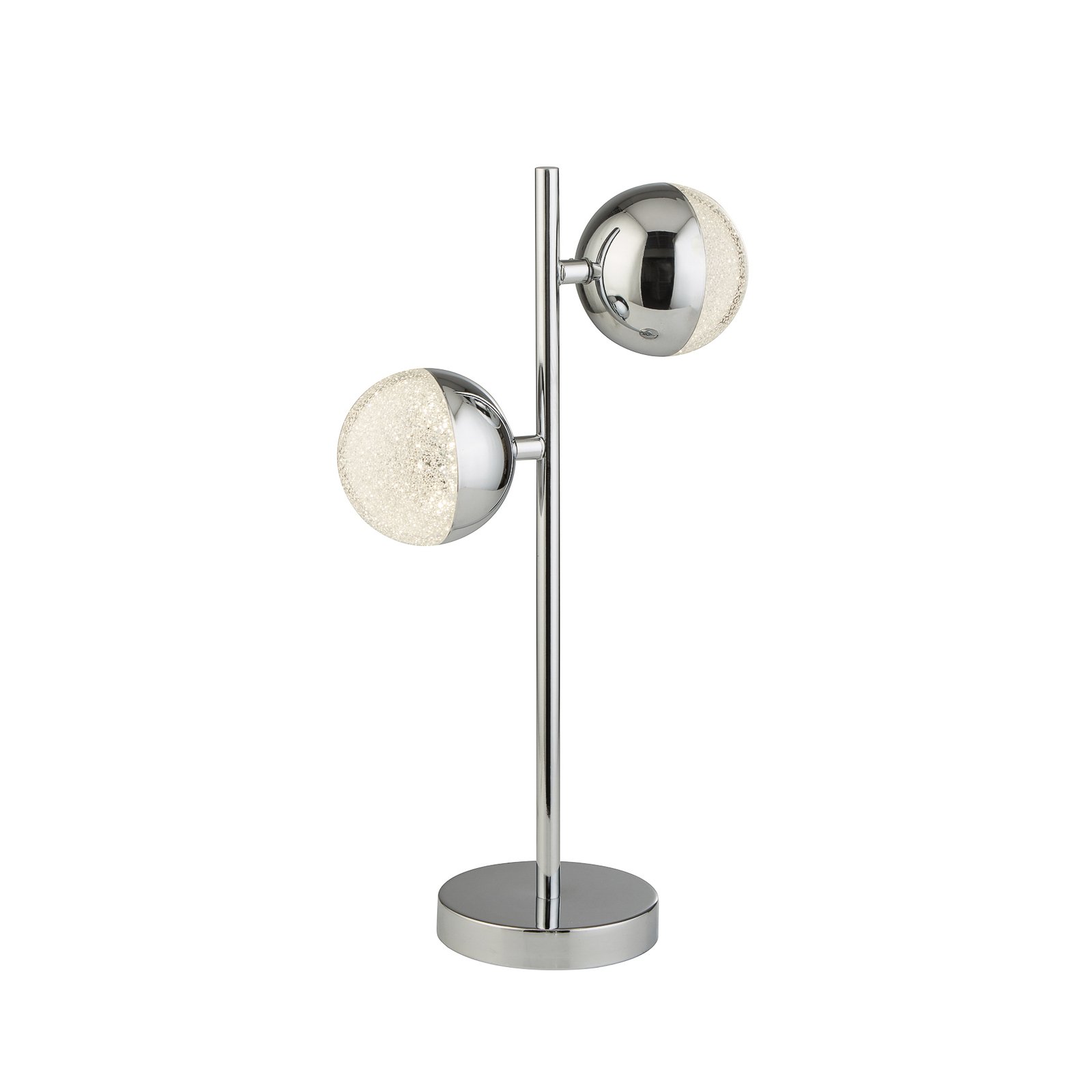 Lampe de table LED Marbles, couleur chrome, verre, hauteur 45 cm