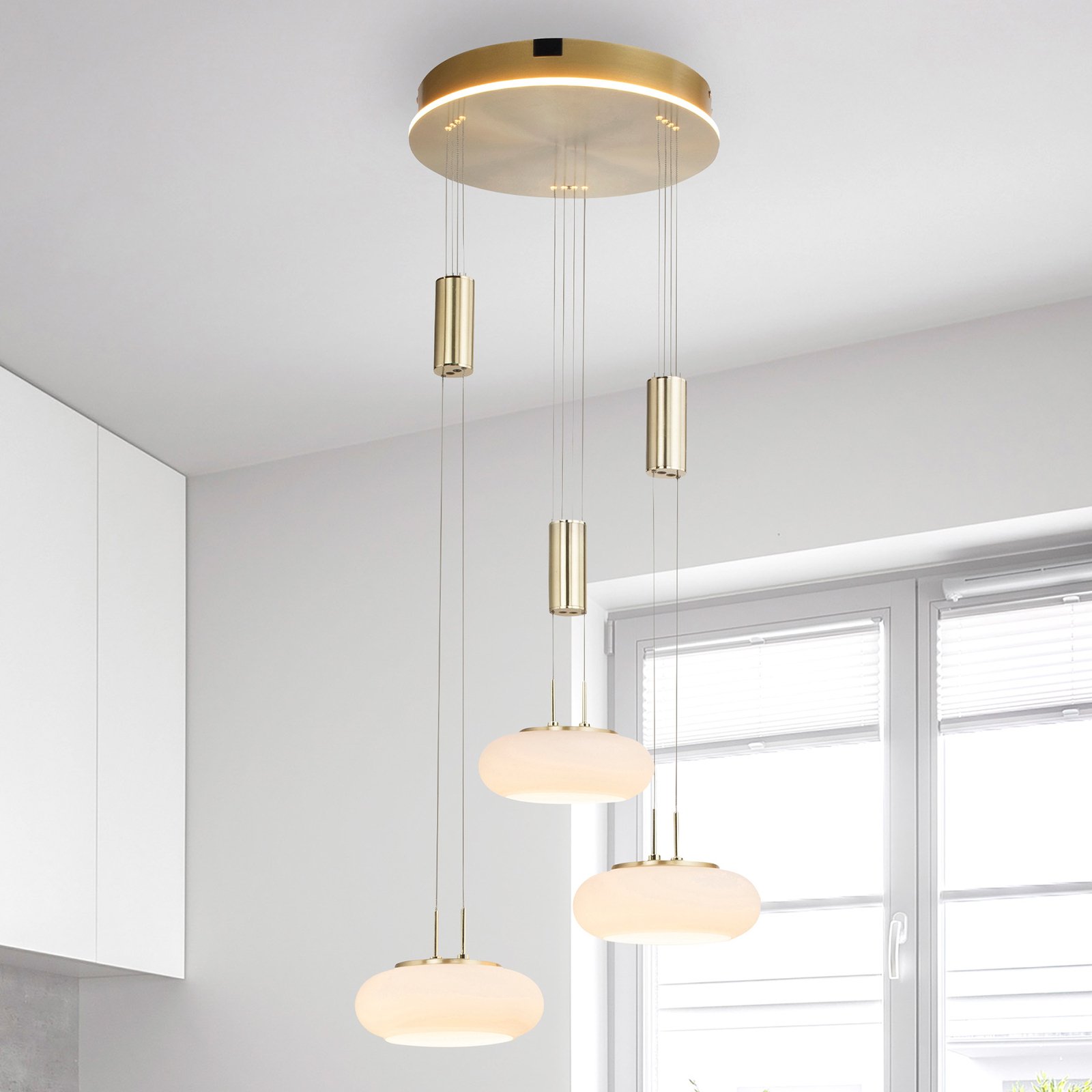 Paul Neuhaus Q-ETIENNE LED hanging circular 3-bulb