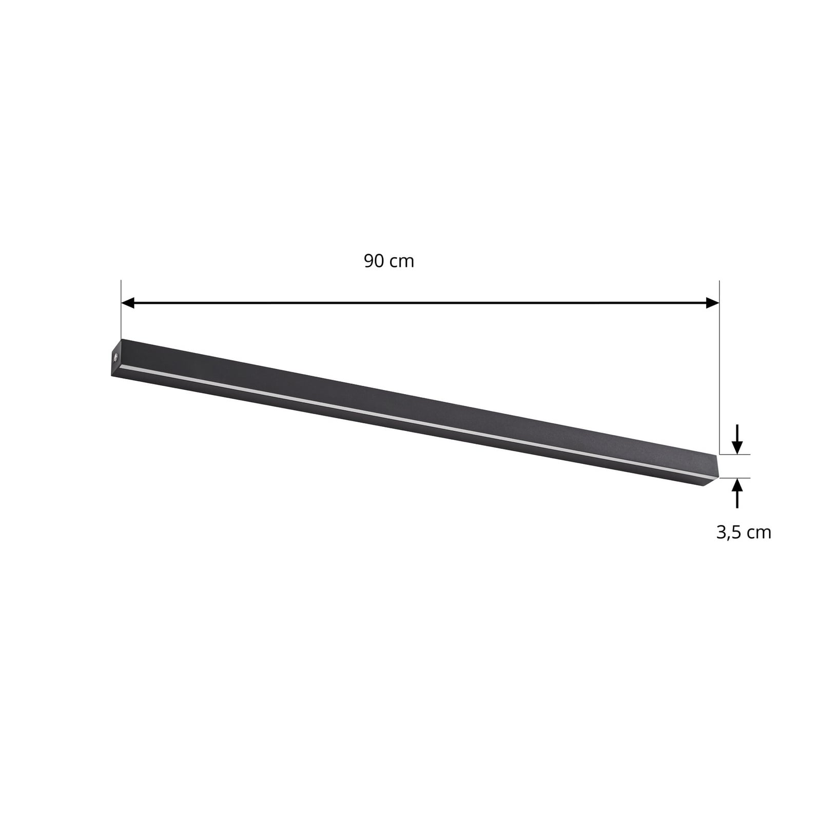 Lucande LED-vegglampe Kinsley, 90 cm, svart, dimbar, CCT Lucande LED-vegglampe Kinsley, 90 cm, svart, dimbar, CCT