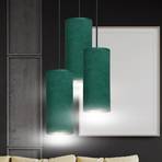 Lampa wisząca Joni, tkanina 3-pkt. okrągła zielona