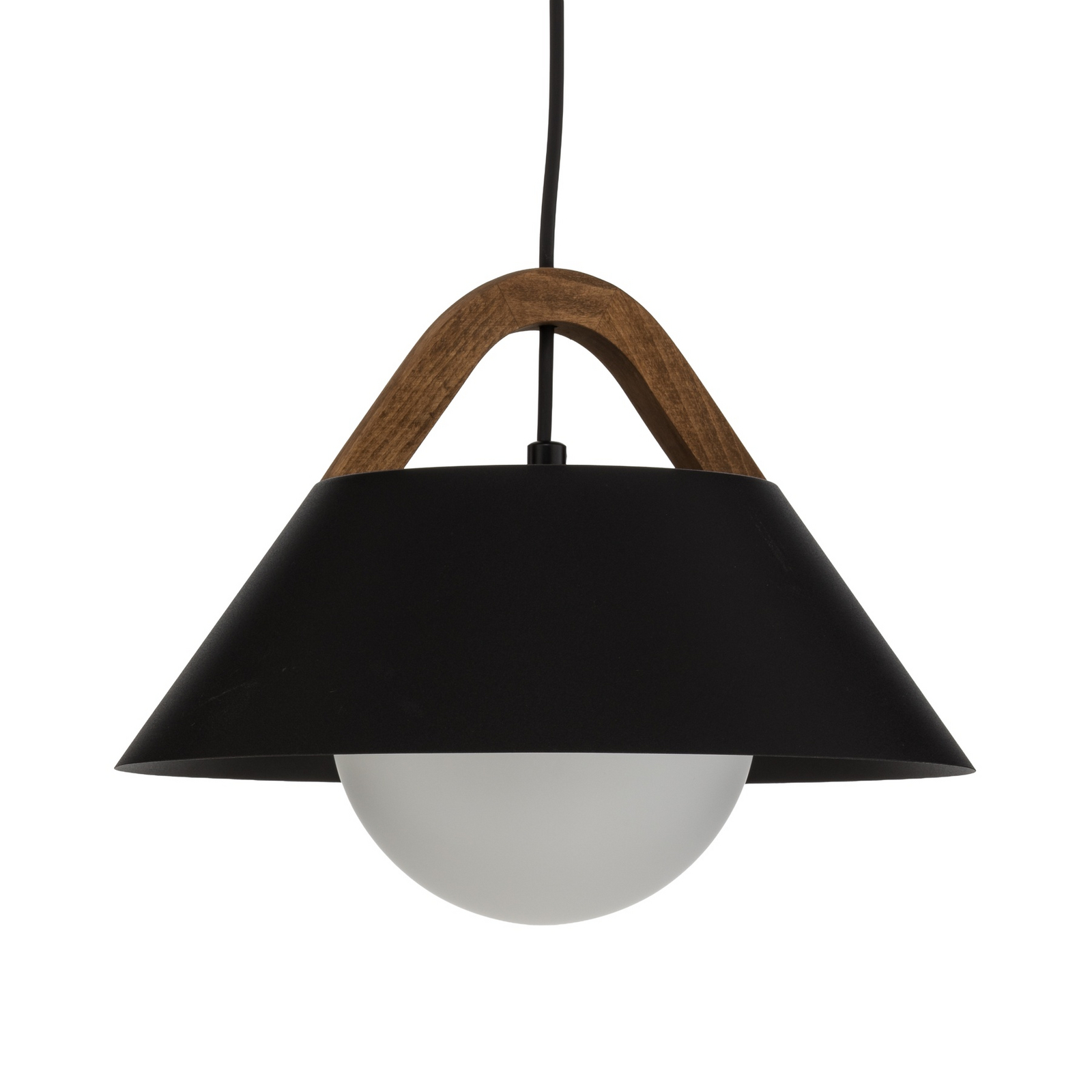 Závěsné světlo Funda, černé, Ø 30 cm, 1 žárovka, kov/sklo Závěsné světlo Funda, černé, Ø 30 cm, 1 žárovka, kov/sklo