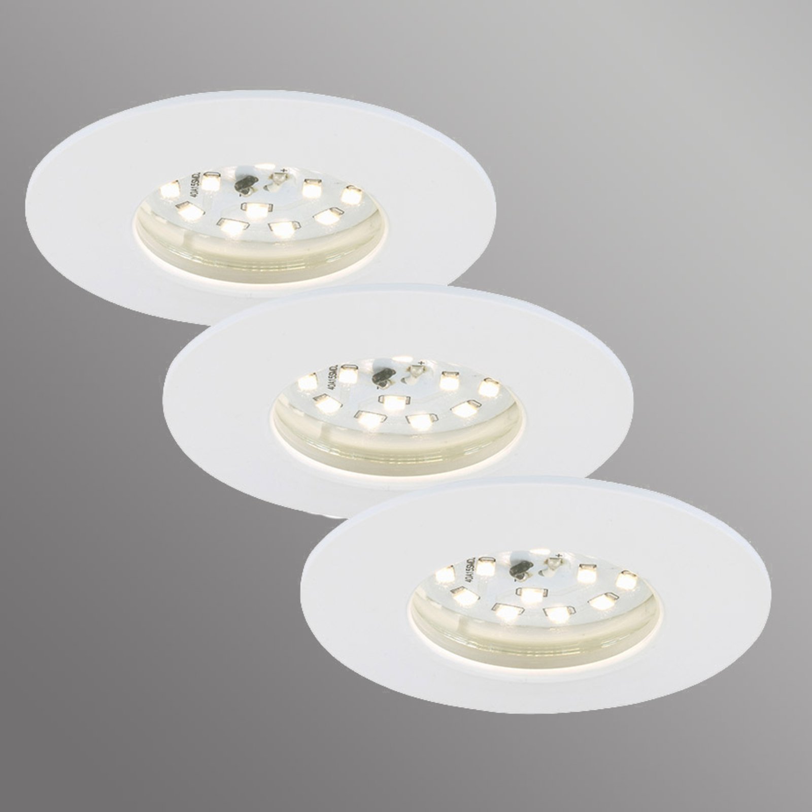 Set van 3 LED inbouwlampen Felia IP44, wit