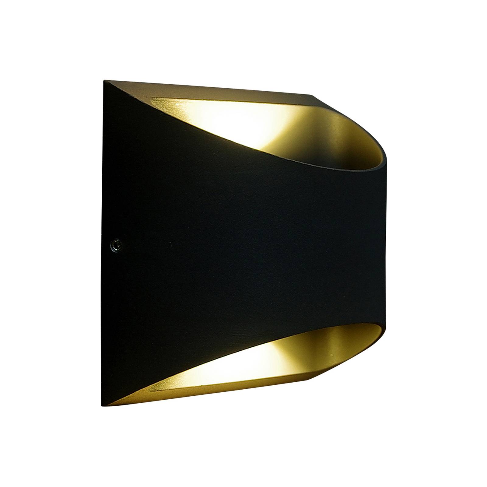 LED-ulkoseinälamppu Dodd puolipyöreä musta