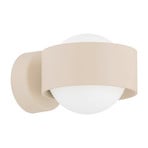 Mado wall light, beige, Ø 8 cm, steel/glass, 1-bulb, G9