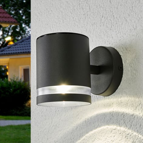 Grey LED solar outdoor wall lamp Melinda