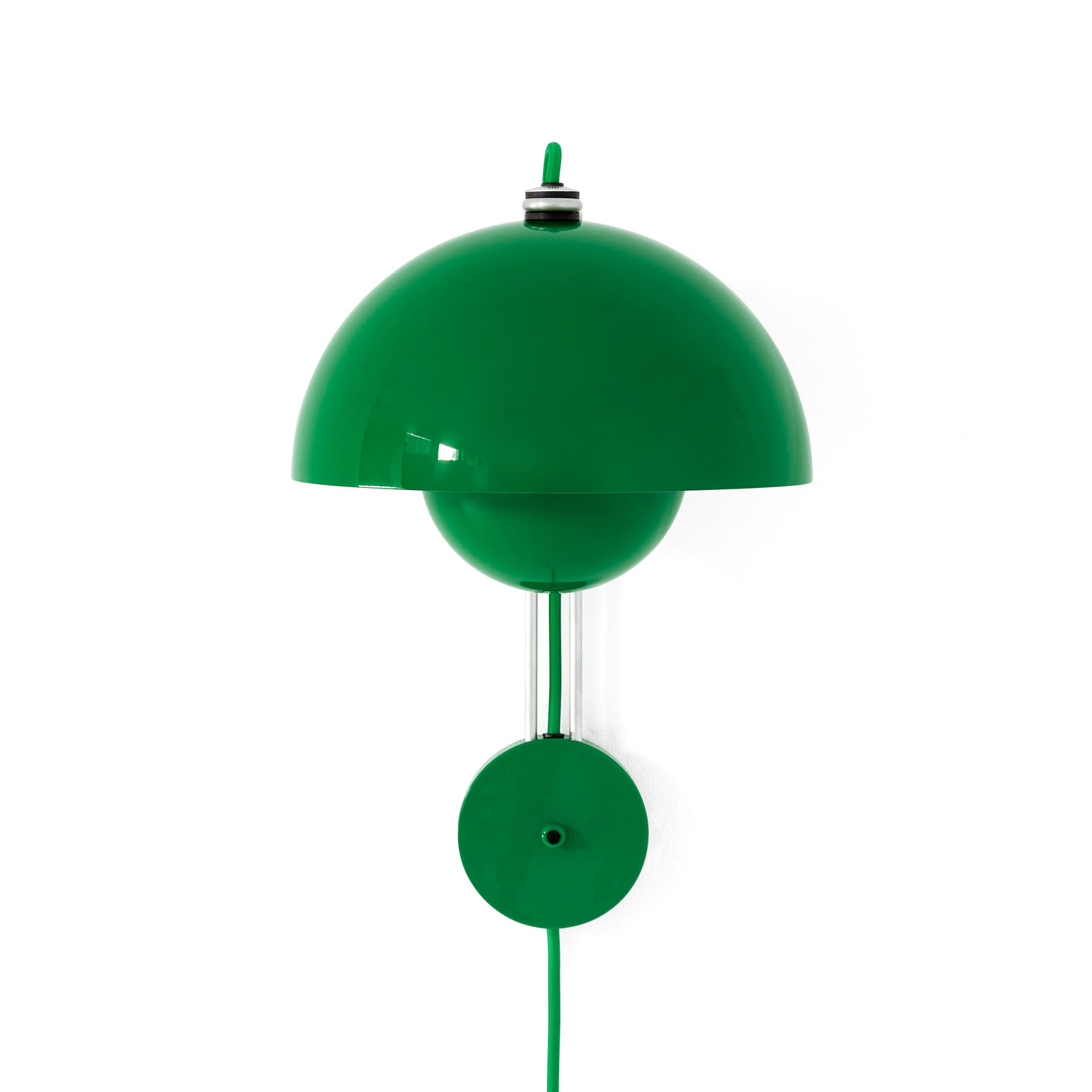 &Tradičné nástenné svietidlo Flowerpot VP8, zástrčka, signálna zelená