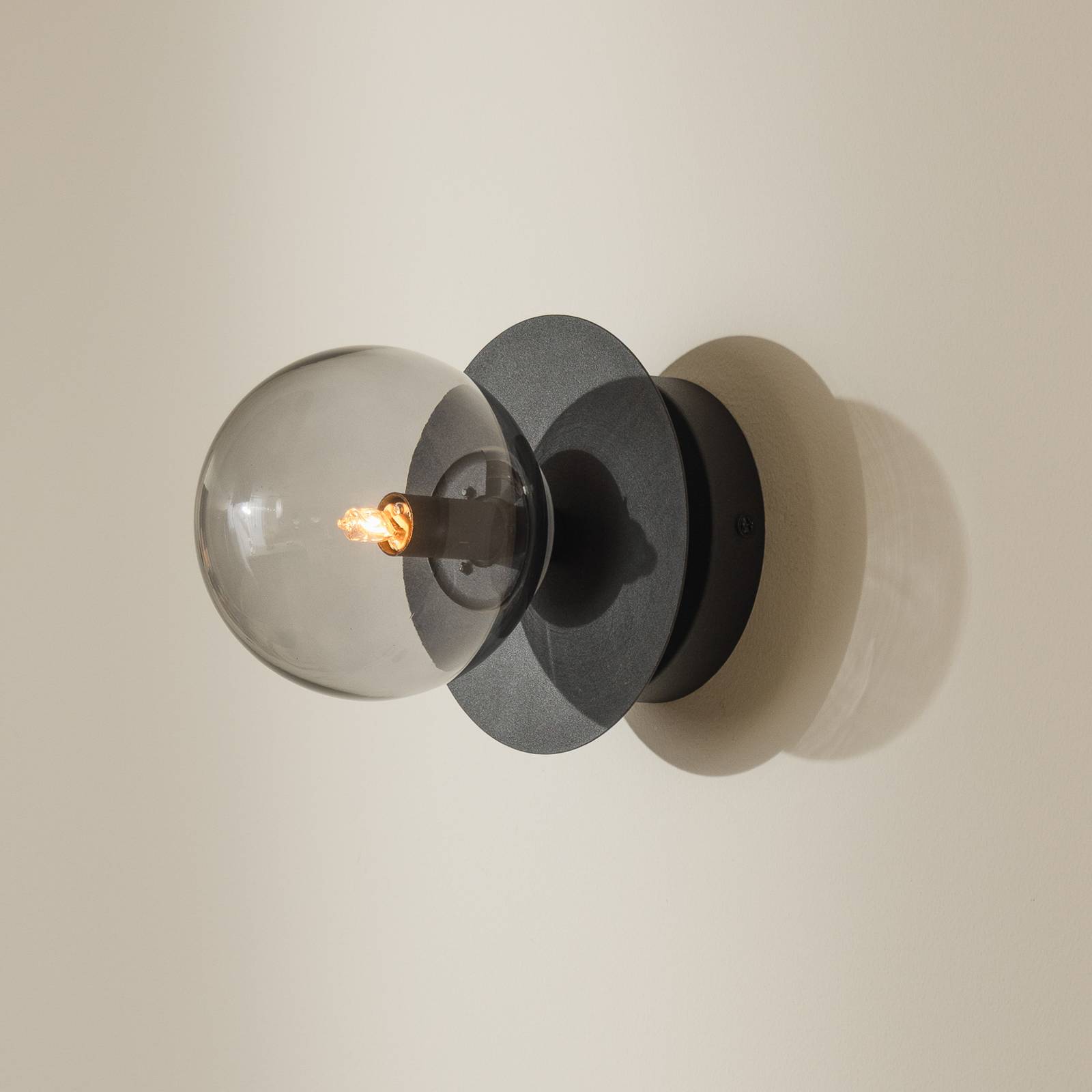 Globen Lighting Wandlampe ART DECO, schwarz/grau Ø 16cm IP44 günstig online kaufen