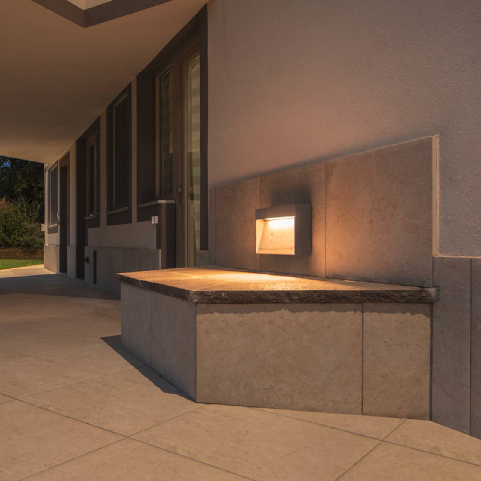 SLV Concreto udendørs LED-væglampe bredde 37,5cm