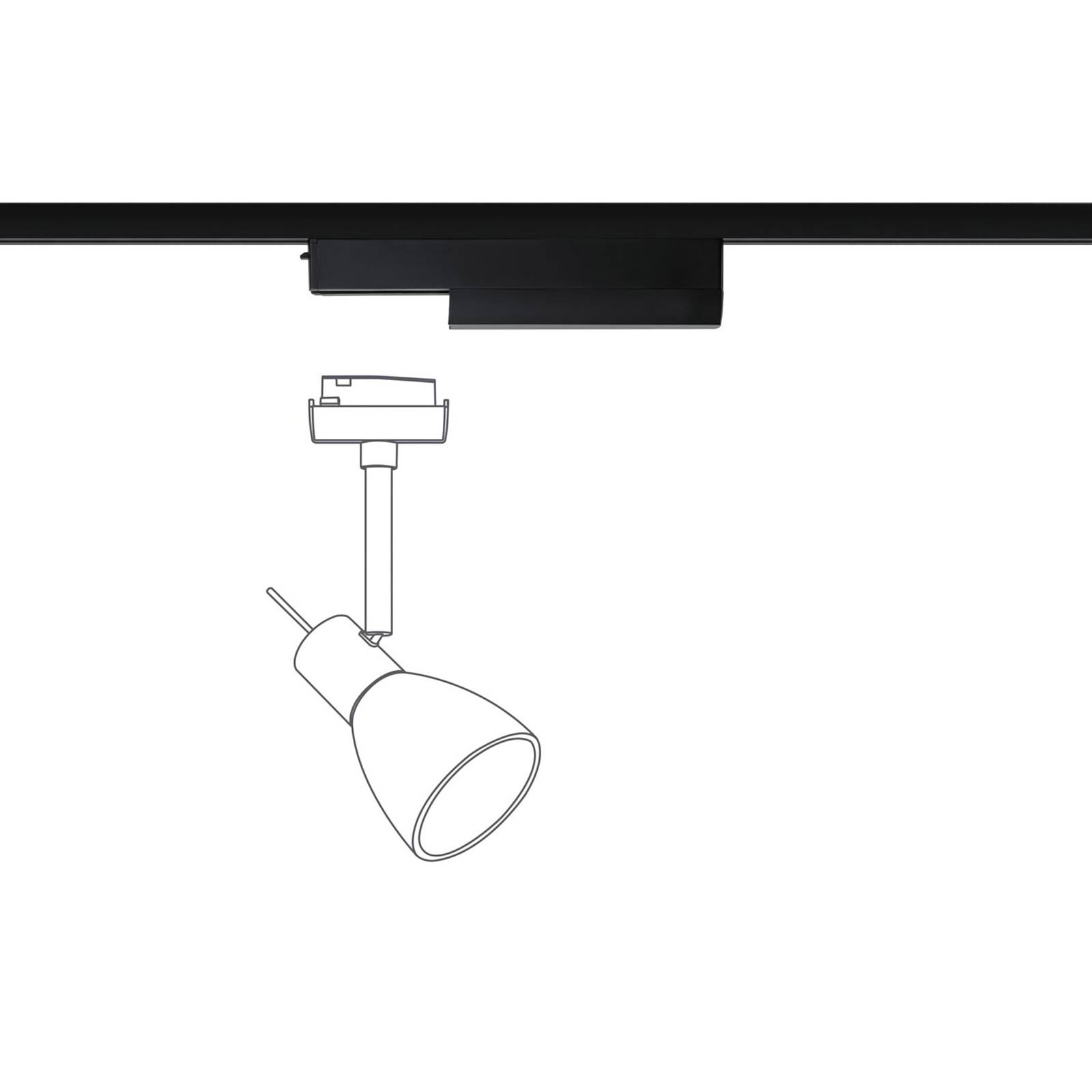 E-shop Paulmann URail koľajnicový adaptér, ZigBee, čierna