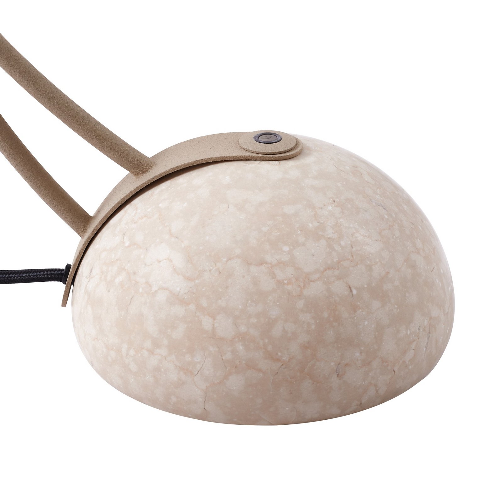 Candeeiro de mesa Lucande Rivera, bege, metal, pedra, 51 cm, G9