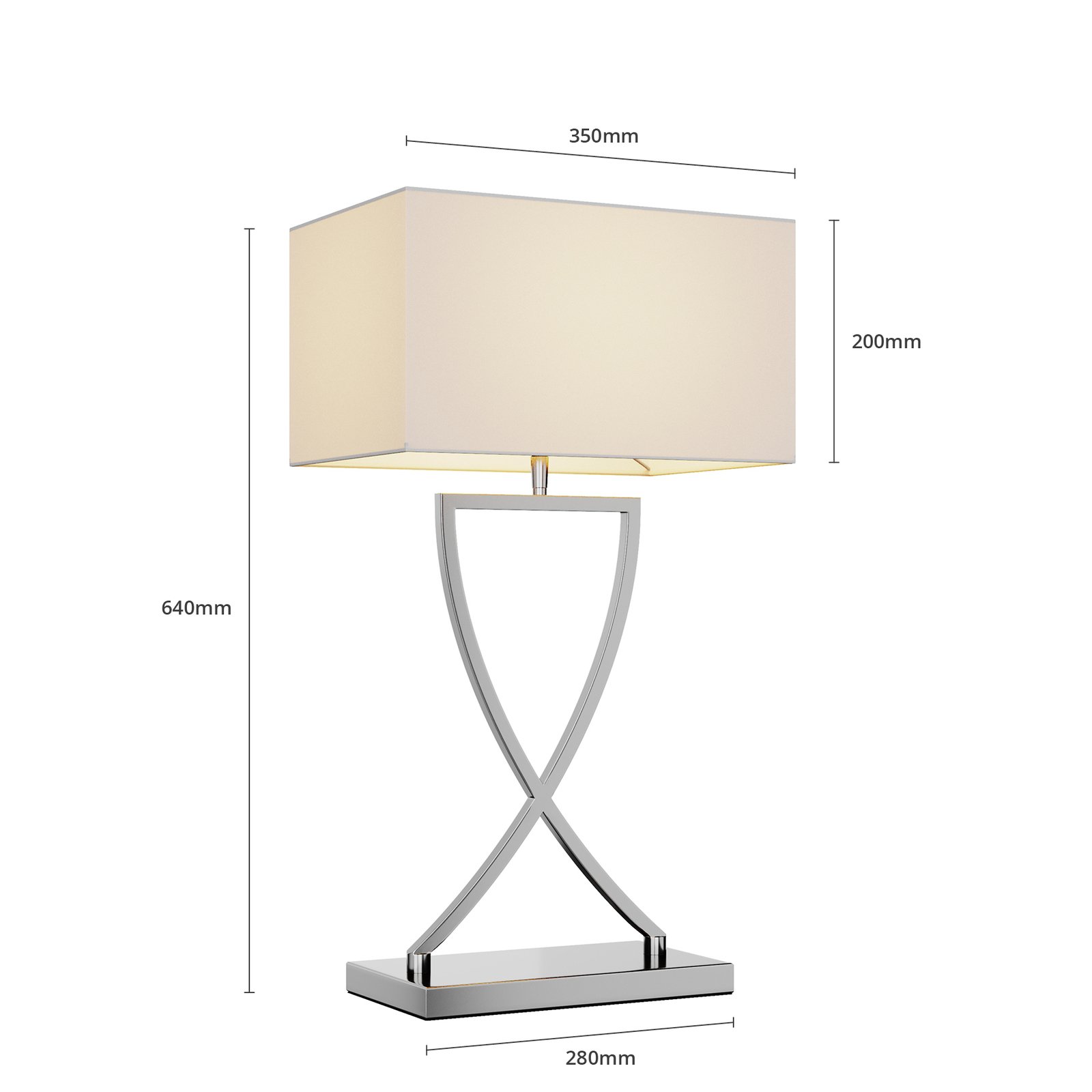 Evaine Lampe de Table Chrome/White - Lucande