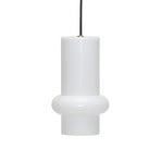 Żyrandol Pilule Down, biała z połyskiem, Ø 15 cm, szkło