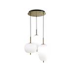 Ideal Lux Umile LED hanging 3-bulb brass/white