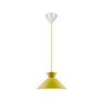 Lampă suspendată cu cadran cu abajur din metal, galben, Ø 25 cm