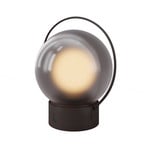 Elyra LED-bordlampe med batteri, brun, højde 20 cm, IP54, dæmper