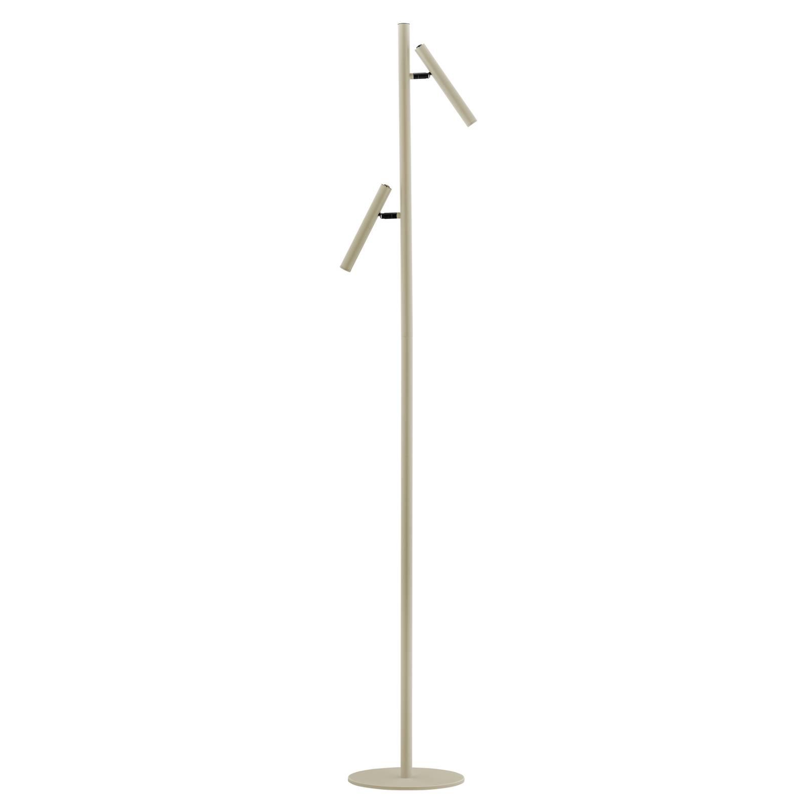 LED-Stehleuchte Streak, 2-fl. mit Dimmer, sand