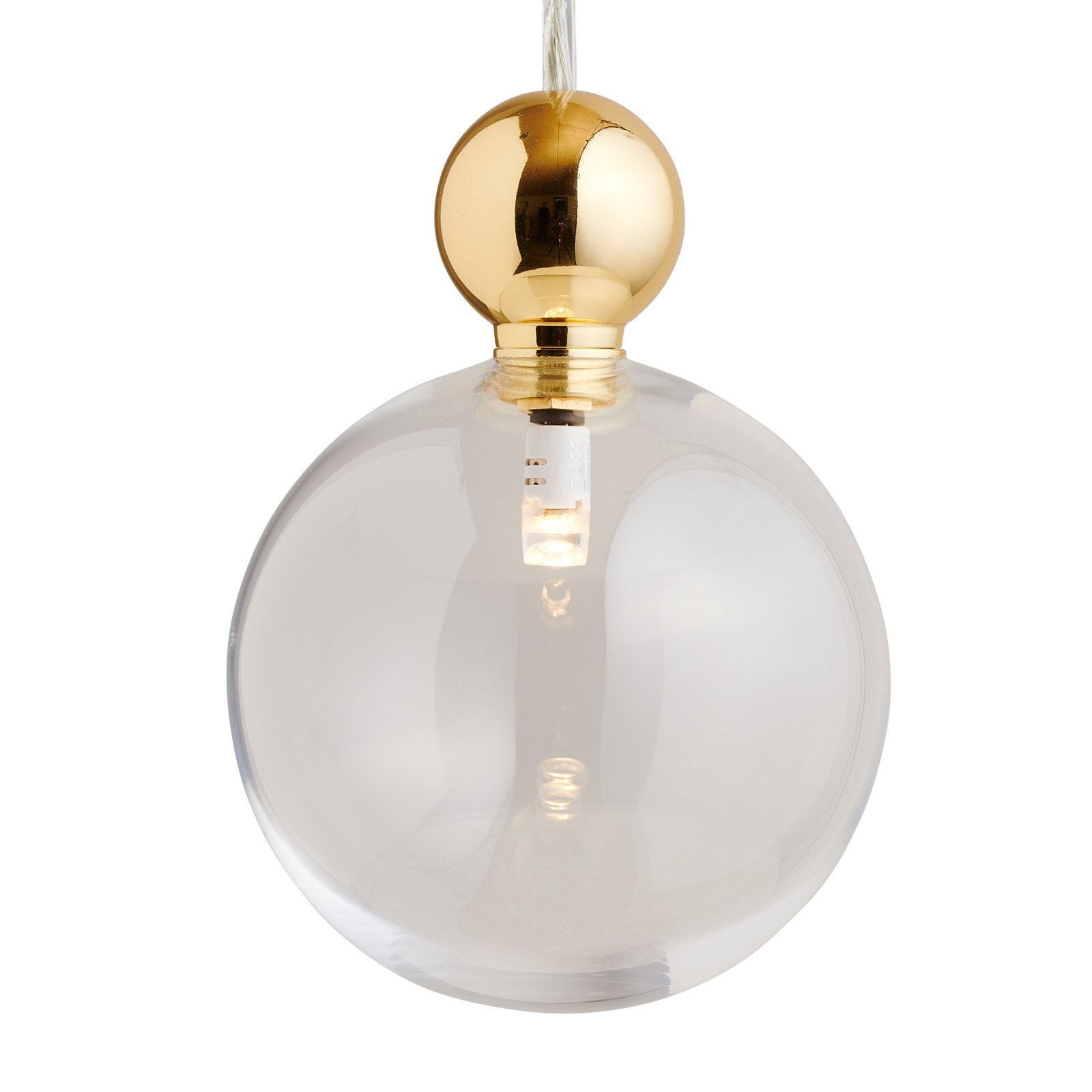 EBB & FLOW Uva L függő lámpa gömb arany, átlátszó
