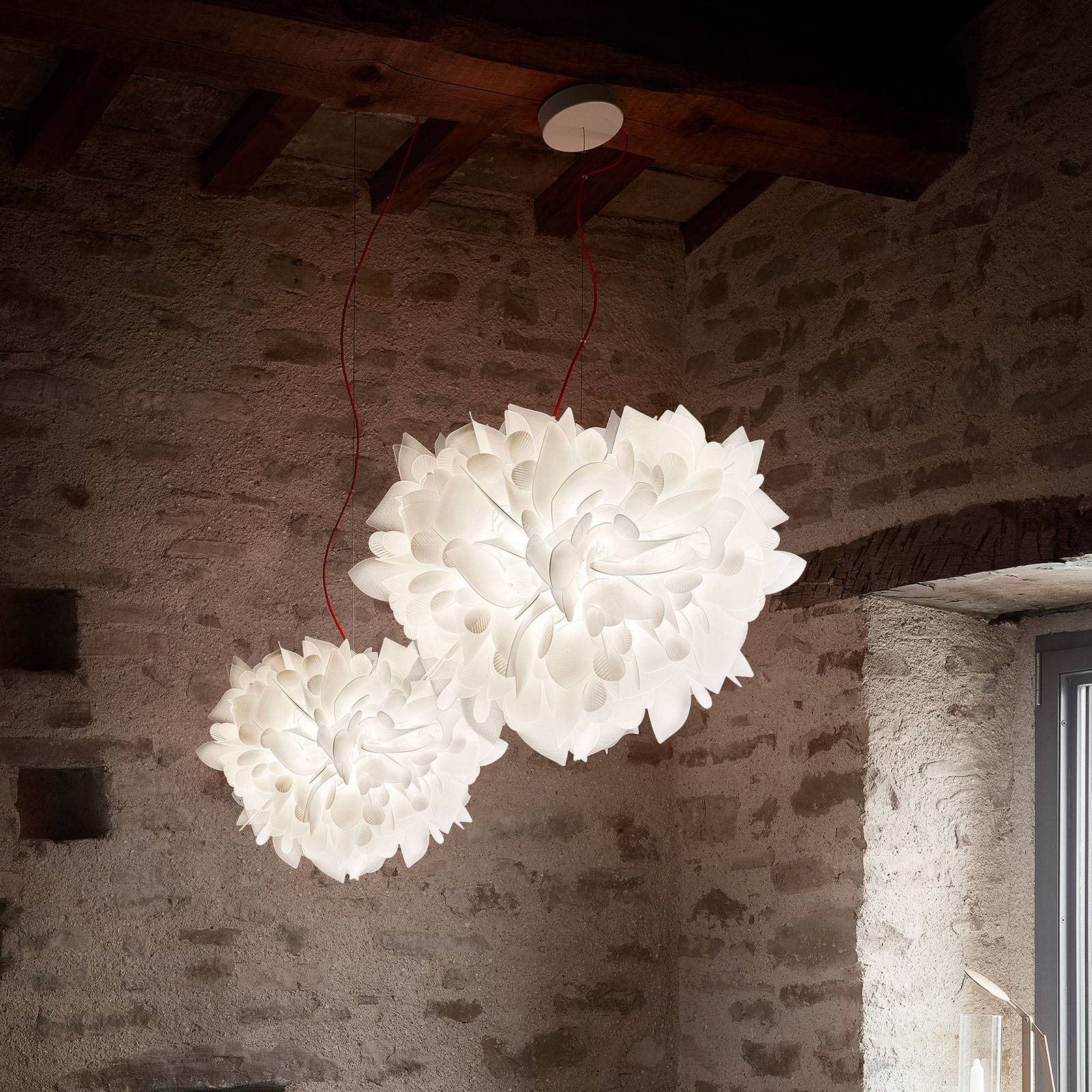 Slamp Veli Foliage lampa wisząca czerwona Ø 55cm