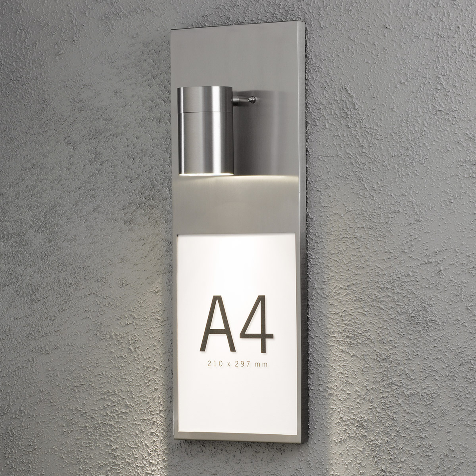 Konstmide Modena 7675 house number light, stainless steel, stainless steel, glass, GU10, 35 W, energy efficiency: A++, W: 21.5 cm, H: 42 cm