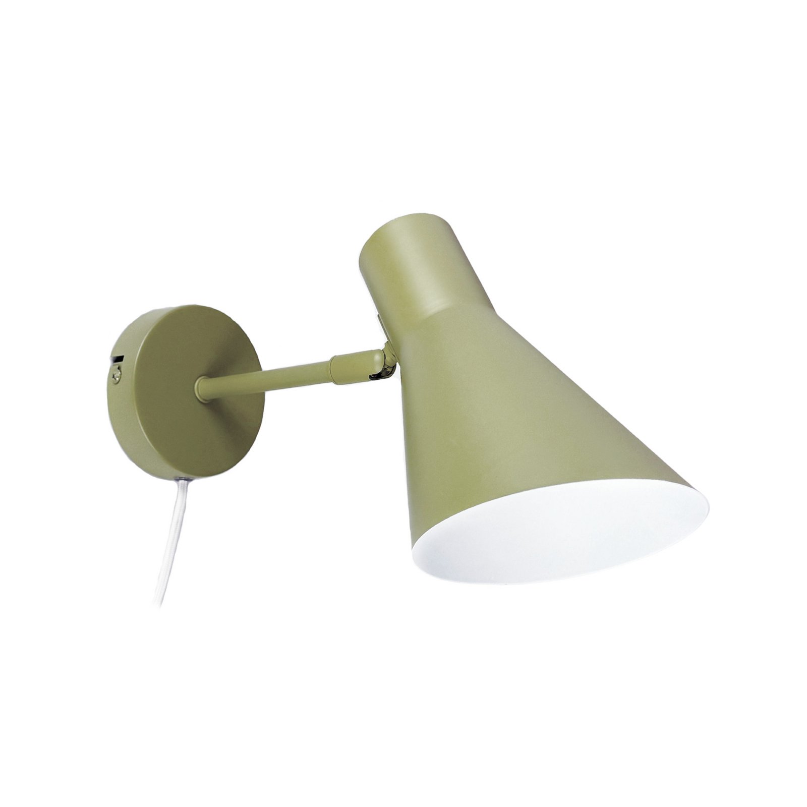 Dyberg Larsen Vägglampa DL12, grön, kabel, E27, metall Dyberg Larsen Vägglampa DL12, grön, kabel, E27, metall