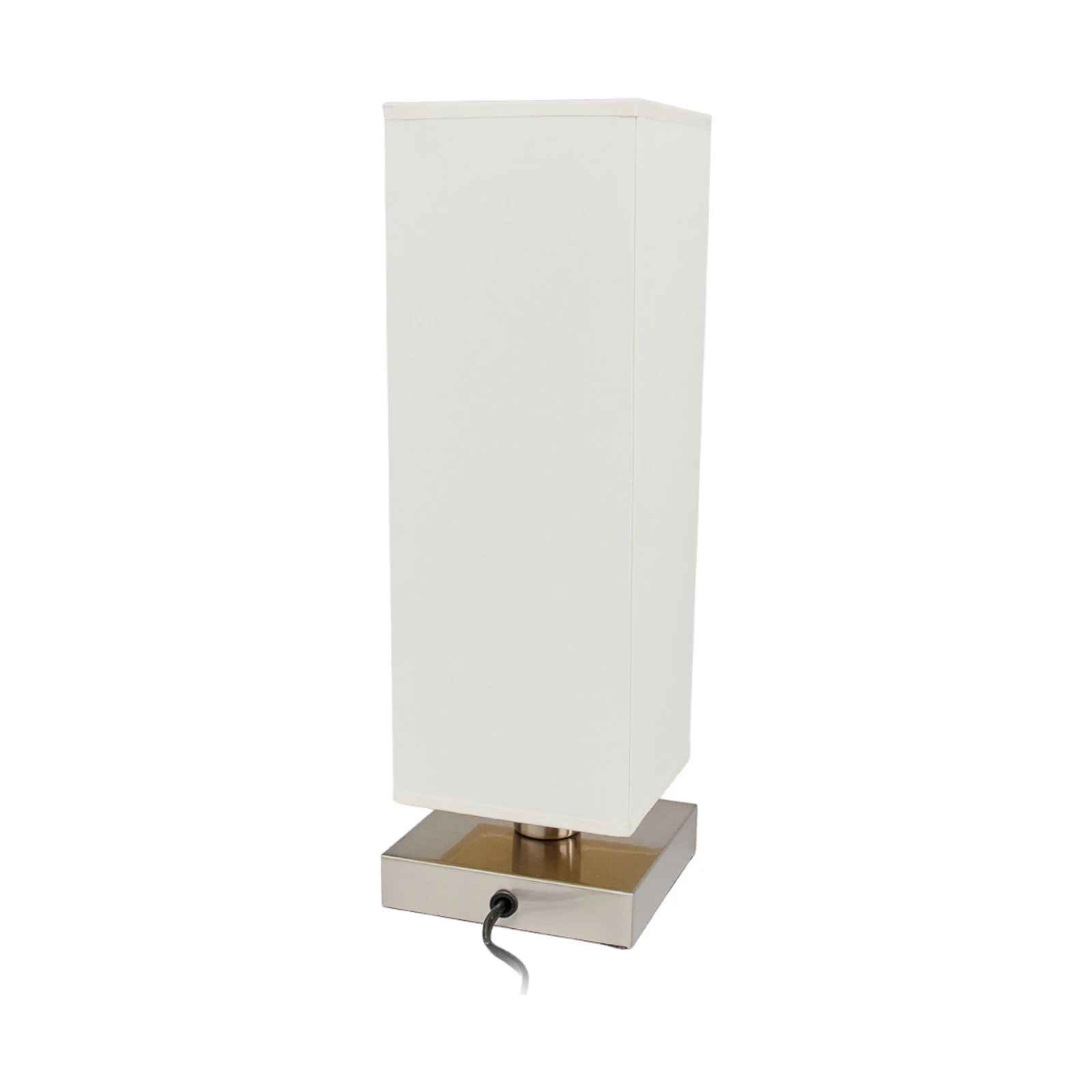 Lámpara de mesa Lindby Martje, altura 35 cm, blanca, textil, metal