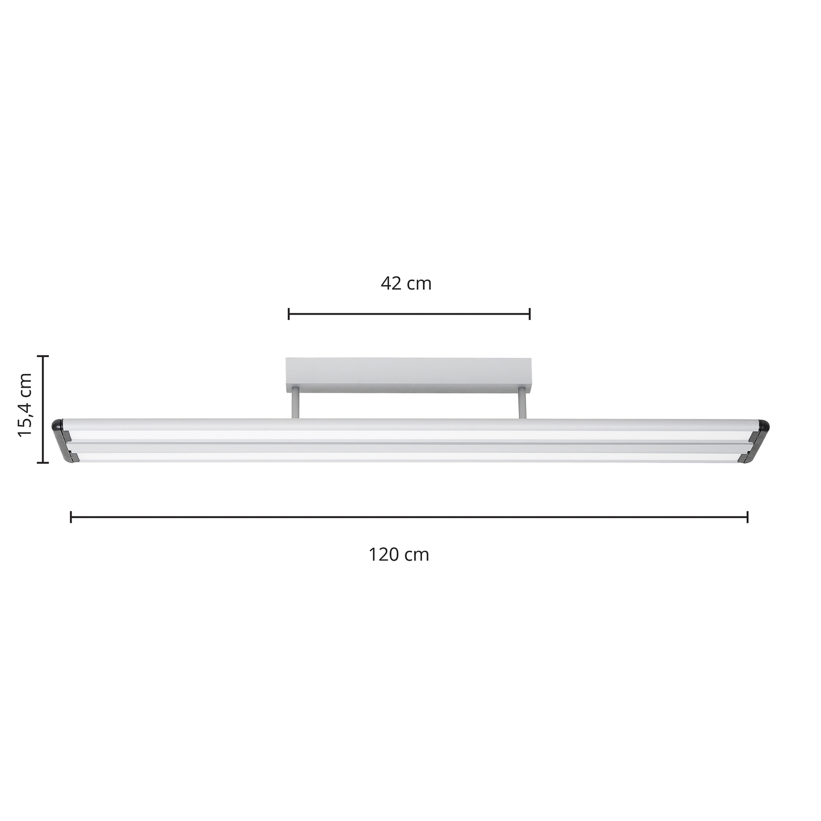 Prios Yuela LED-Deckenlampe, DALI, 120 cm, weiß