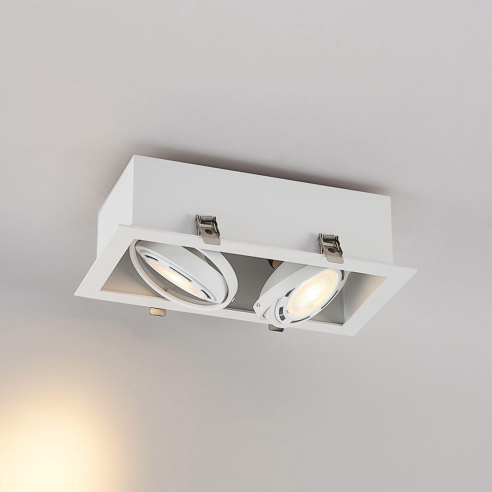 Arcchio Yasna lámpara empotrada, 2 luces, blanca