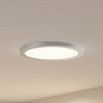 Prios LED stropna svetilka Aureka, Ø 33 cm, srebrna, kovina