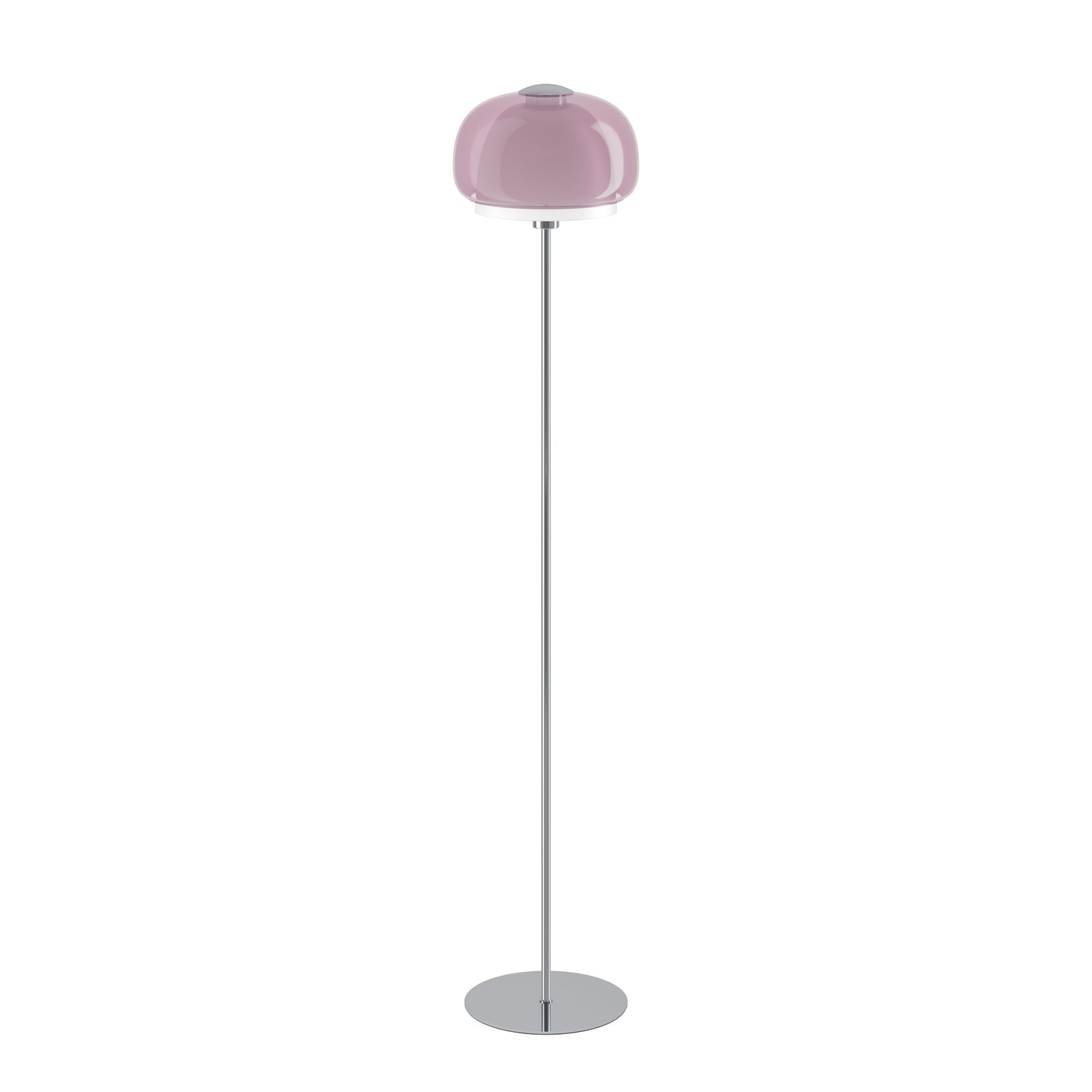 Stojacia lampa Belomontejo, ružovo-priehľadná, sklo, oceľ, E27
