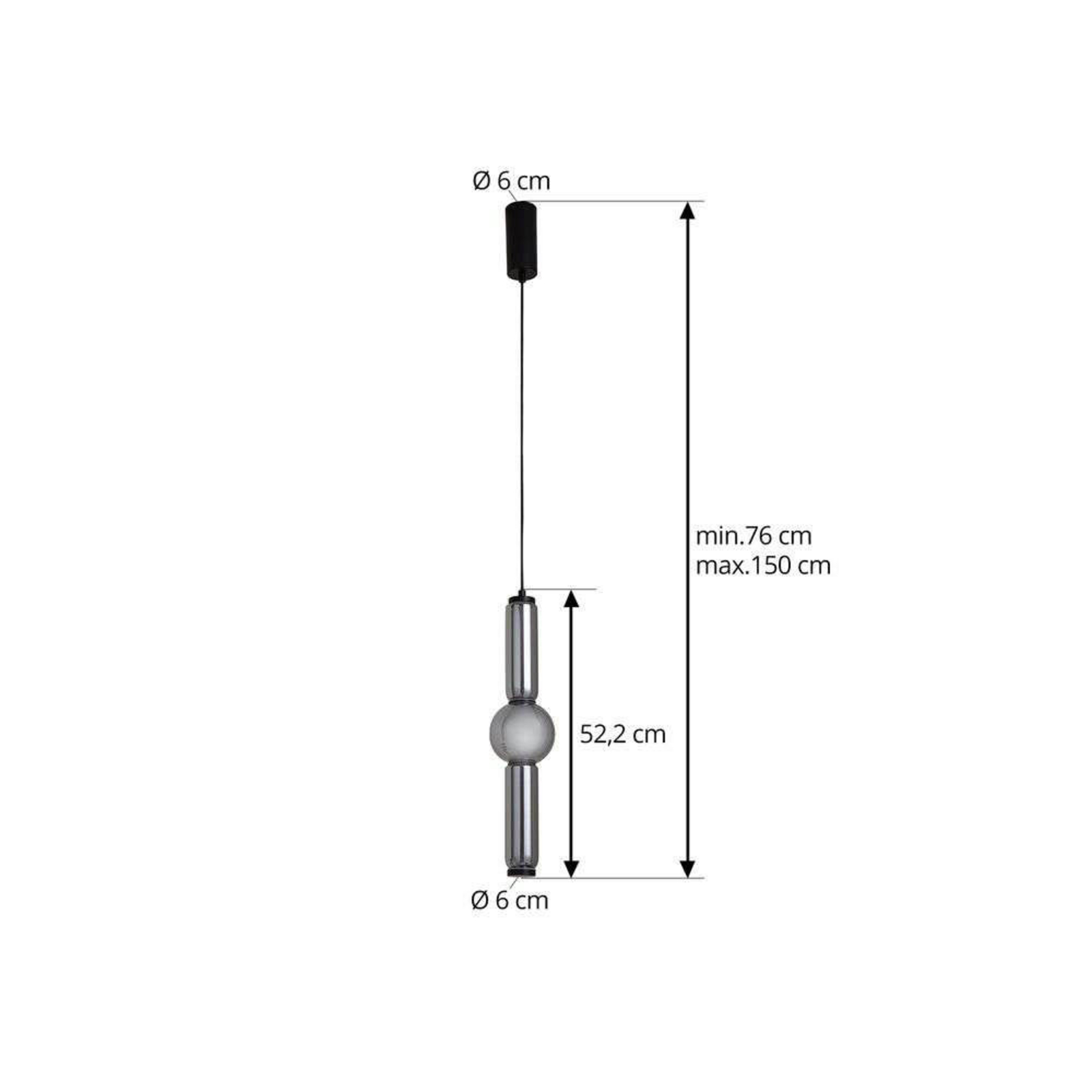 Savete LED Lámpara Colgante Ahumado Gris - Lucande