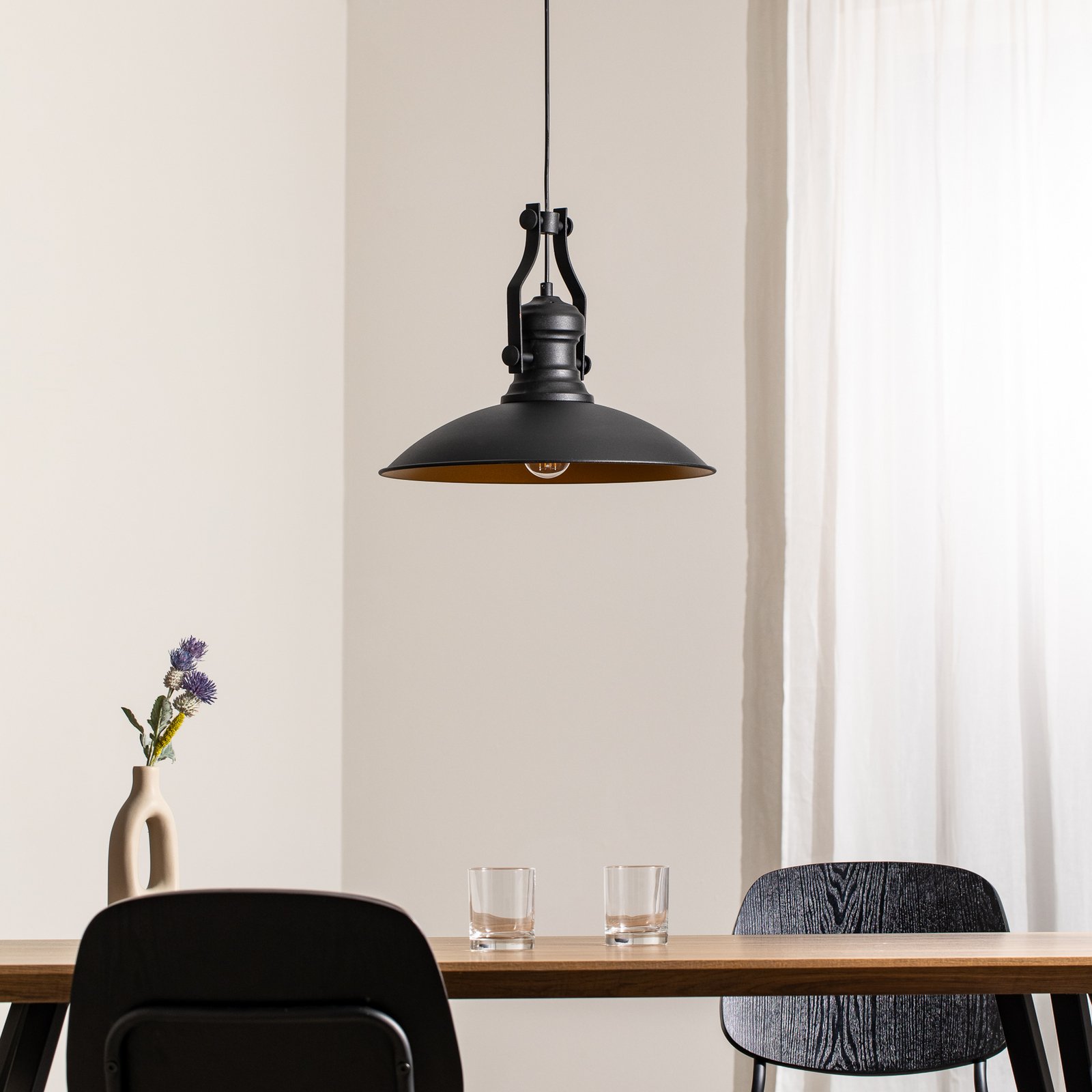Hängeleuchte Fimda, schwarz, Ø 41 cm, Metall, E27