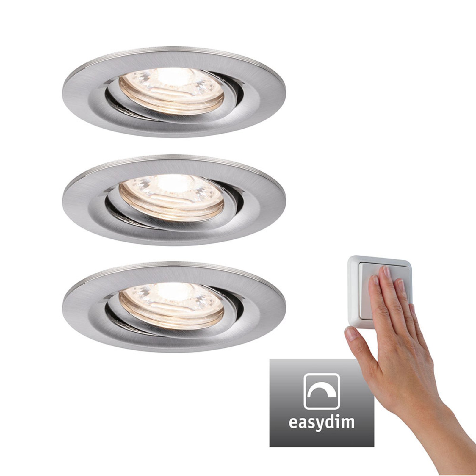 Paulmann Nova mini Plus LED EasyDim 3 szt. żelazo