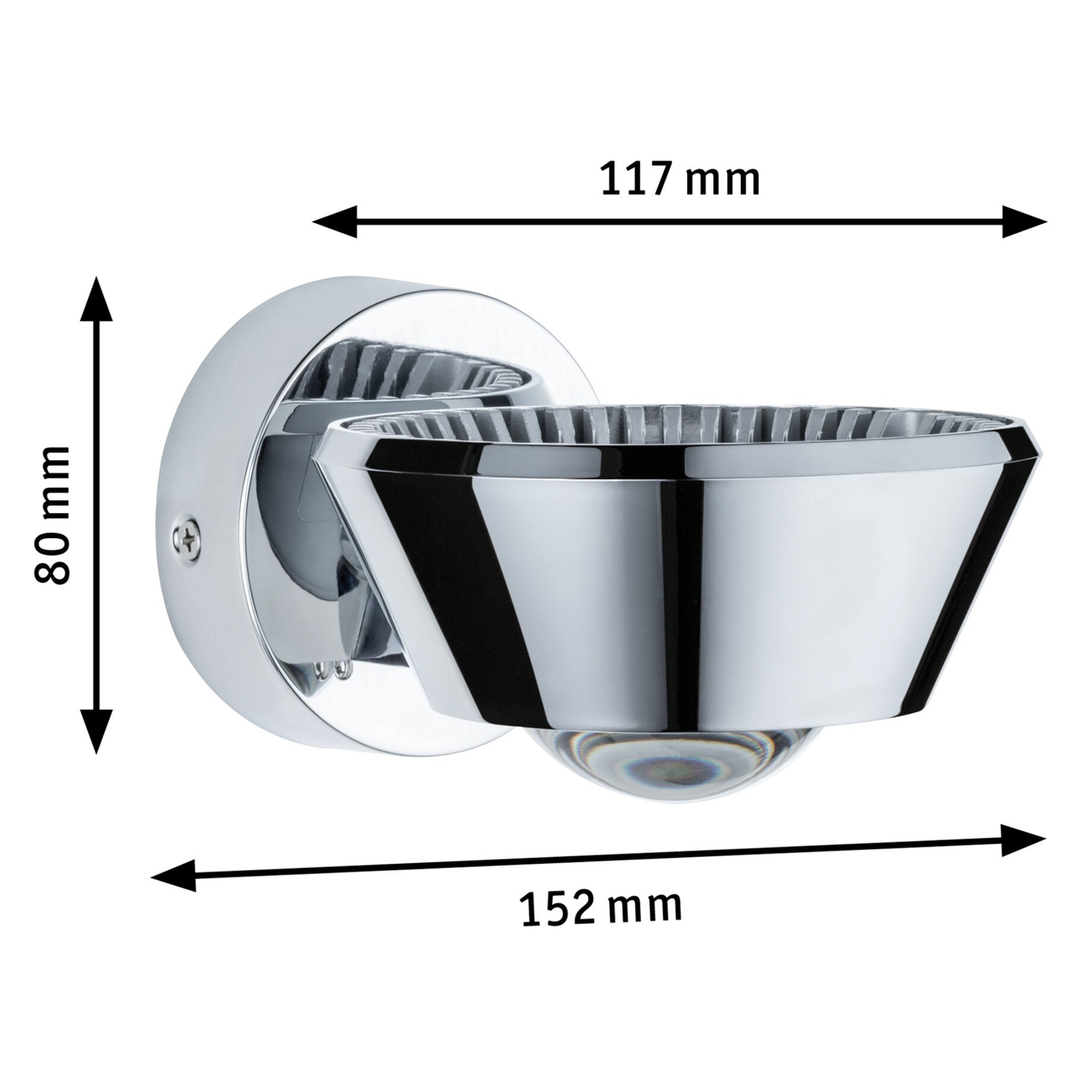 Sabik LED Applique Murale IP44 Chrome - Paulmann