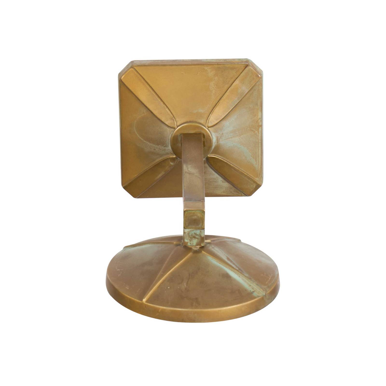Kinkiet LED Aura Disk, głębokość 23 cm, mosiądz postarzany, IP65