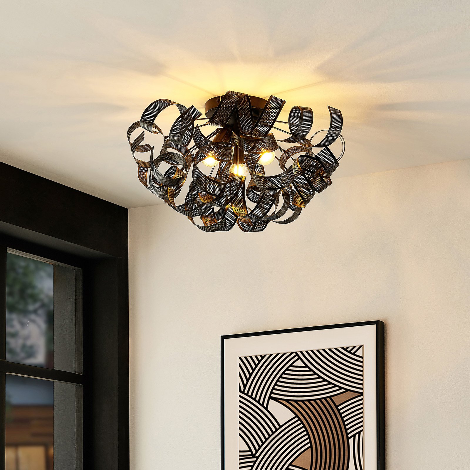 Lindby Omina taklampe, svart