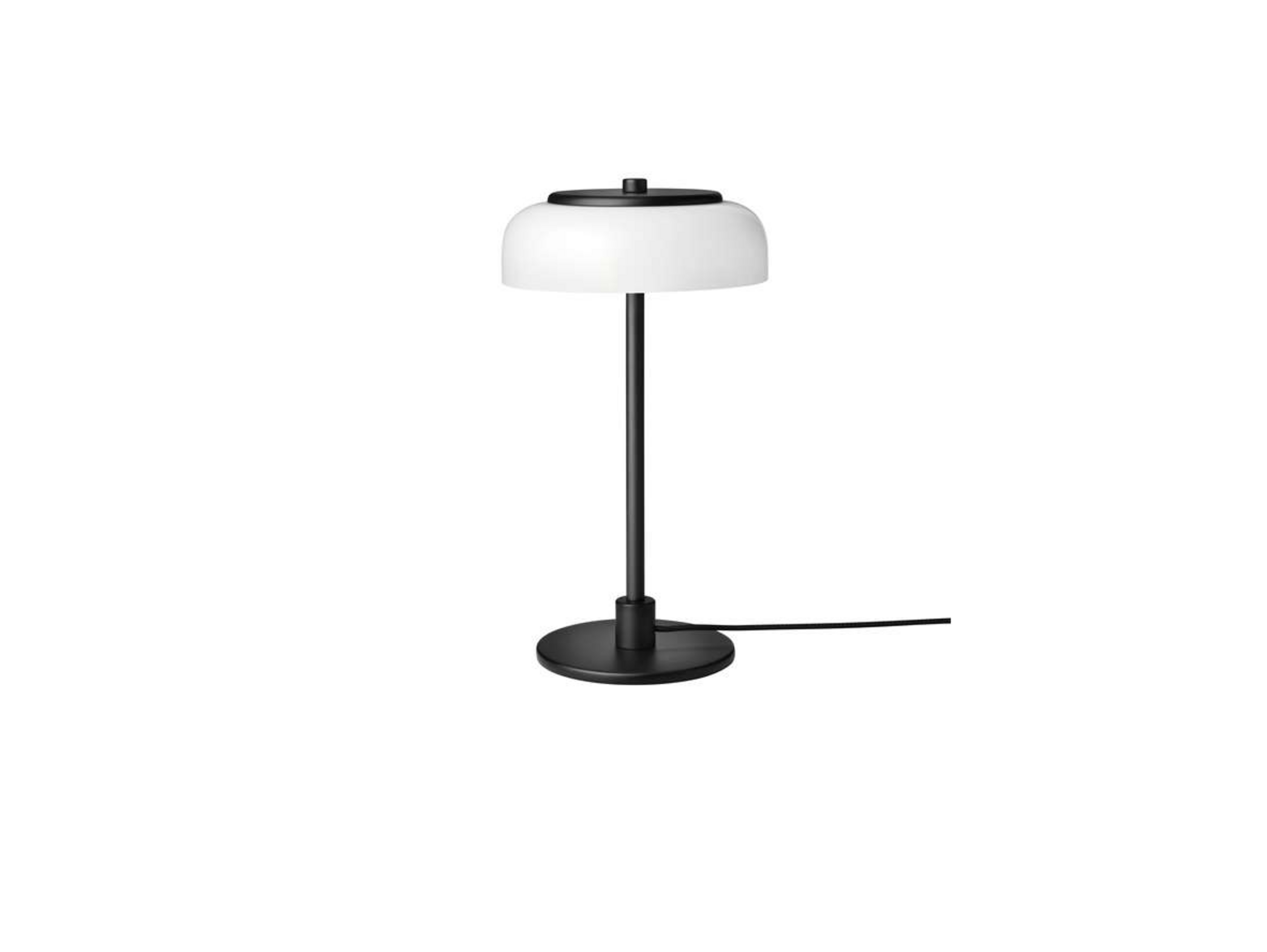 Lámpara de mesa LED Blossi, altura 31 cm, negro/ópalo - Nuura