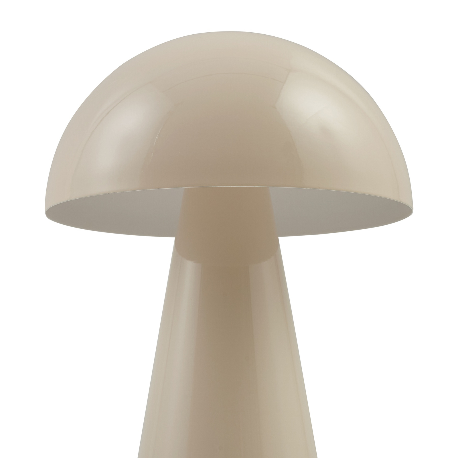 Lindby LED rechargeable table lamp Nevijo, beige, Ø20cm, USB, dimmable