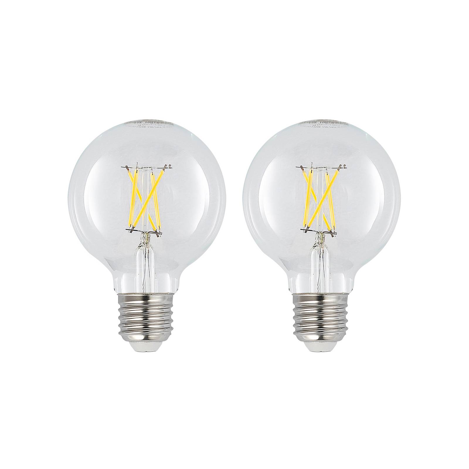 LED E27 4W G80 2.700K Filament dimmbar klar 2er