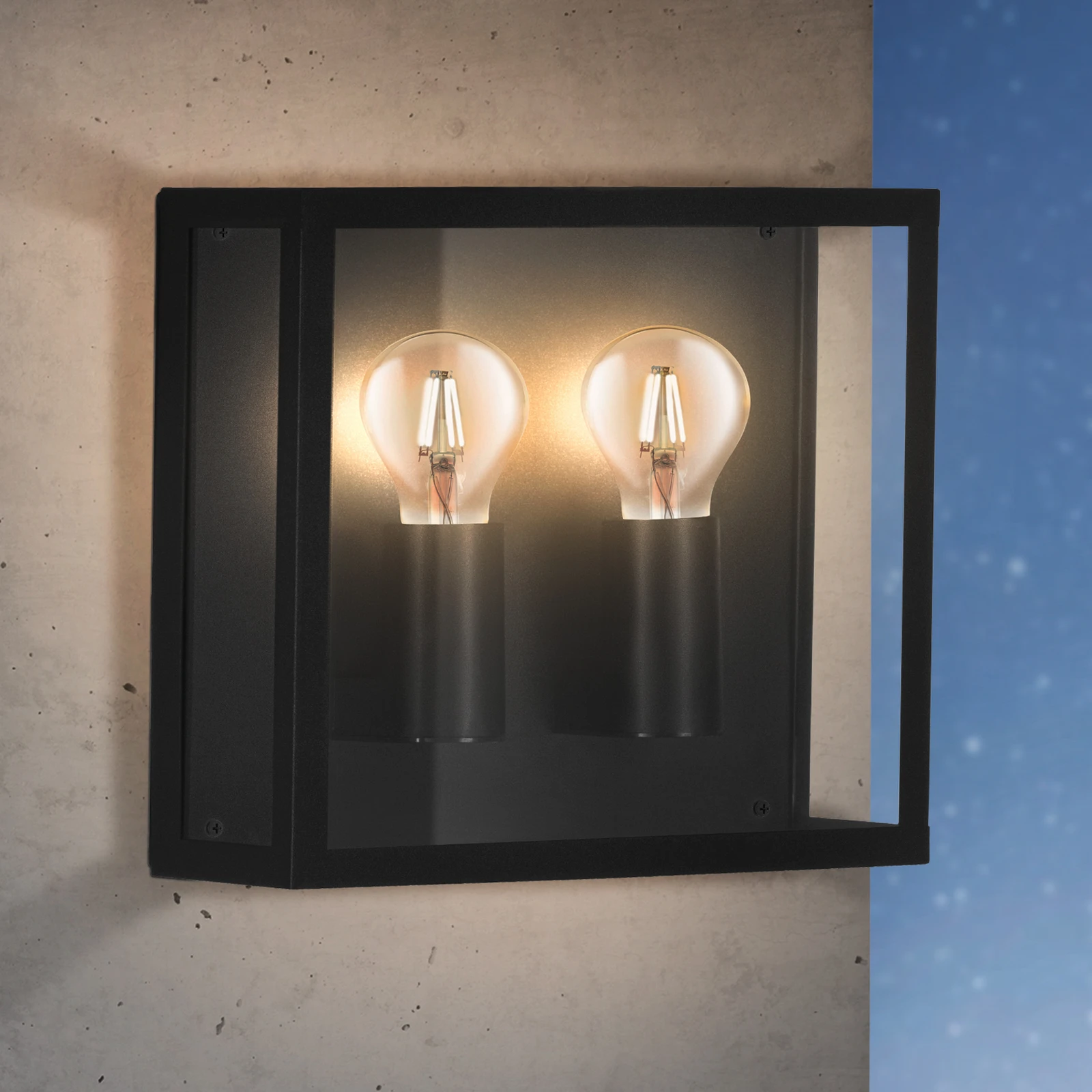 Außenwandlampe Alamonte 1, 2fl. up/up Quadrat