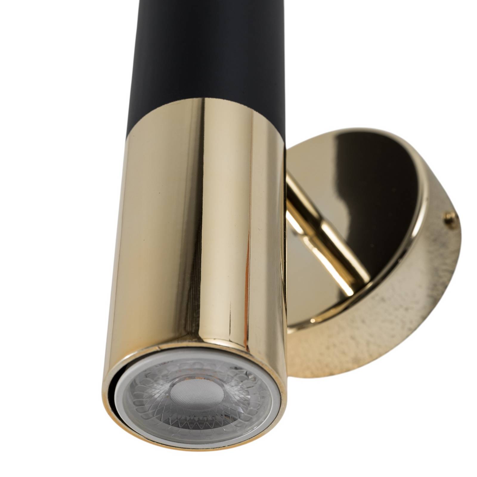 Wandleuchte Orino, schwarz/gold, Metall, GU10 günstig online kaufen
