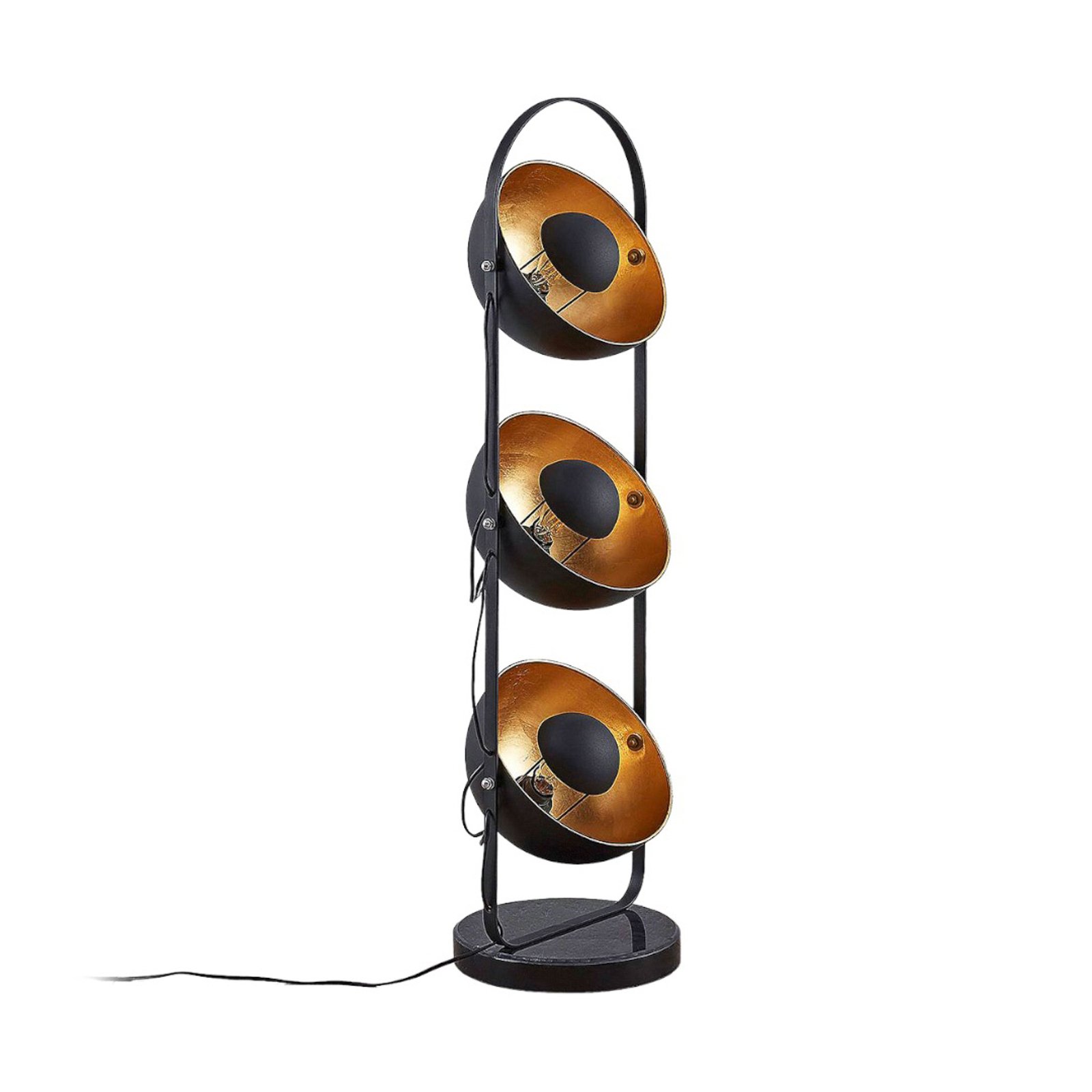 Muriel 3 Floor Lamp Black/Gold - Lindby