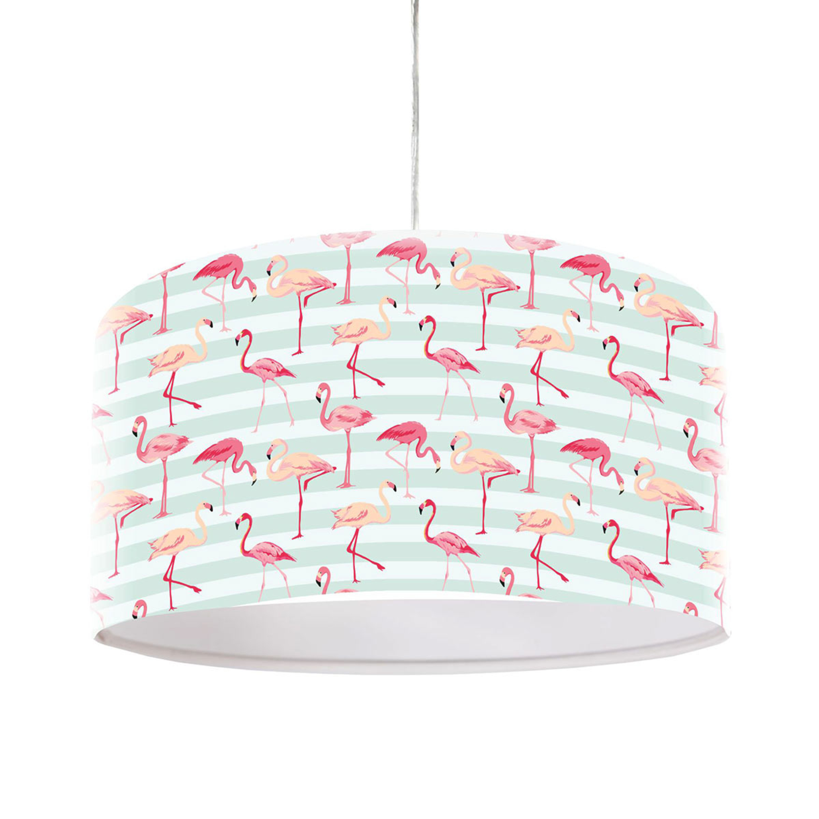 Maco Design Miami hanging light printed with flamingo motif, for Living / Dining Room, plastic, E27, 60 W, energy efficiency: A++, H: 20 cm