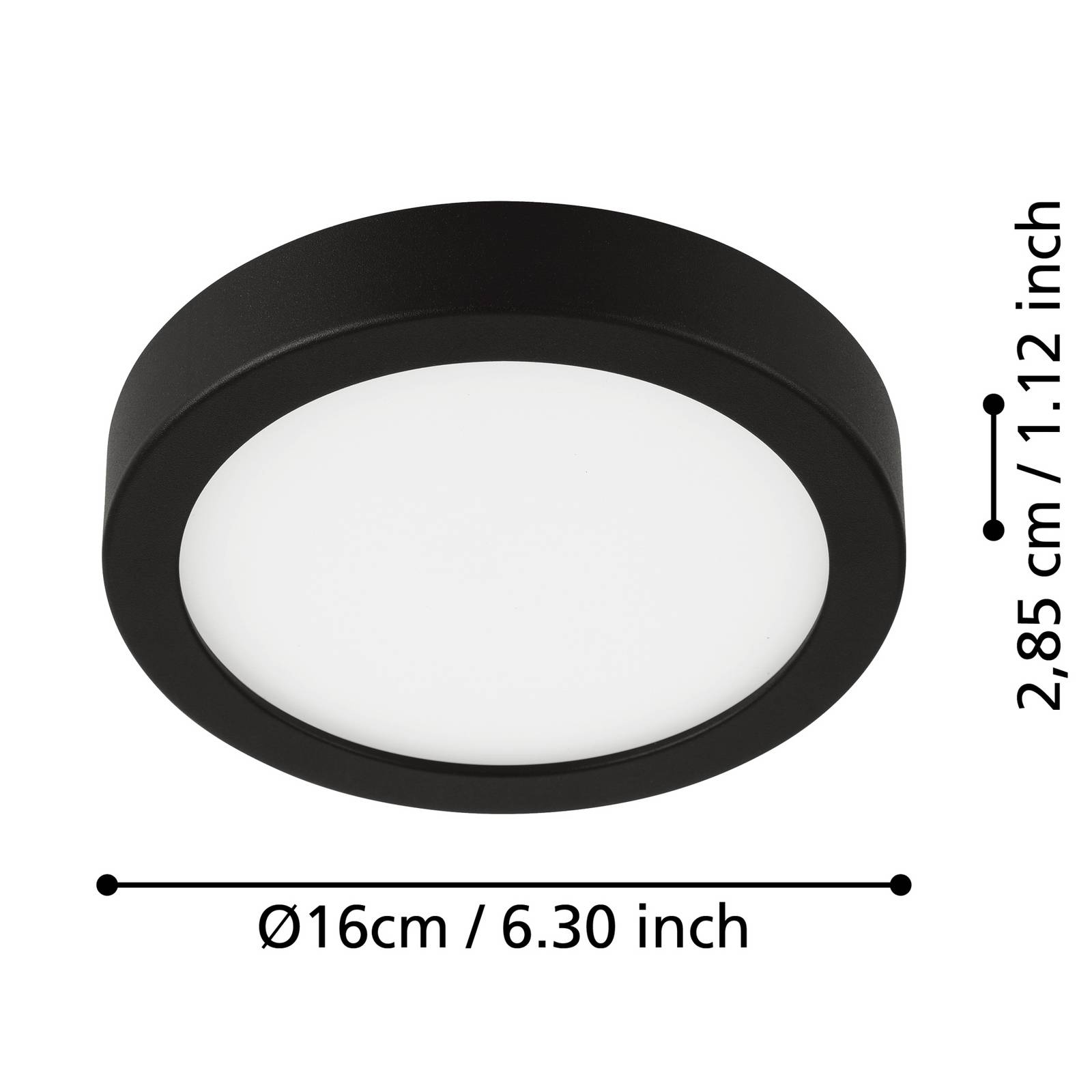  Eglo Eglo Led Ceiling Lamp Fueva 5 Ip44 3000k Black ø16cm 