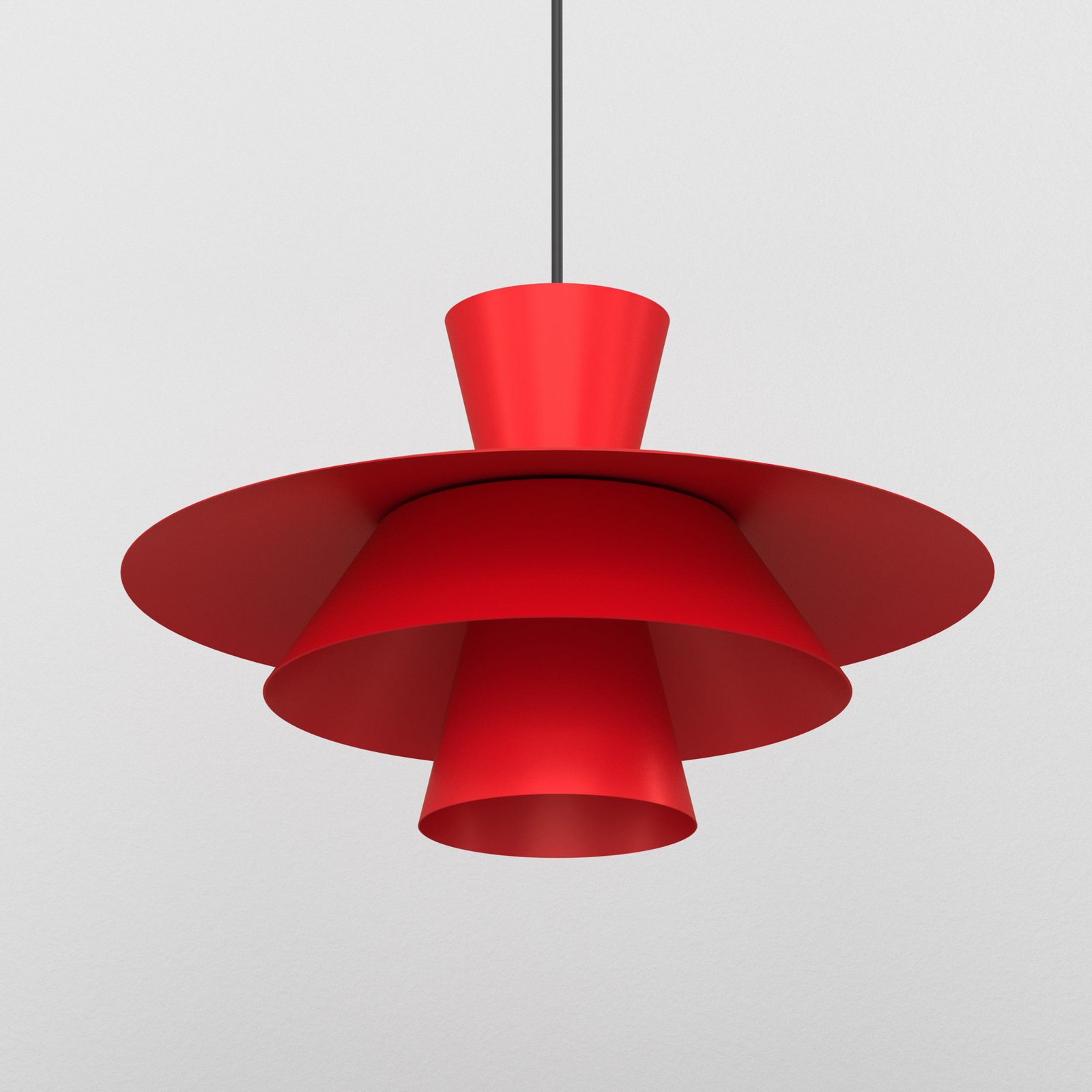 Hängeleuchte Plato, rot, Metall, Ø 38 cm, E27
